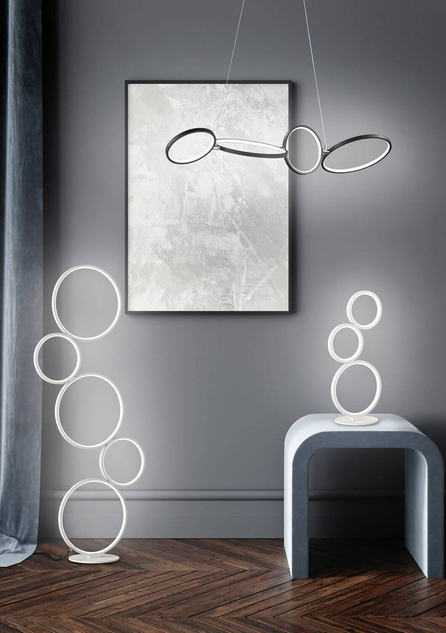 Lampadaire Rondo blanc mat