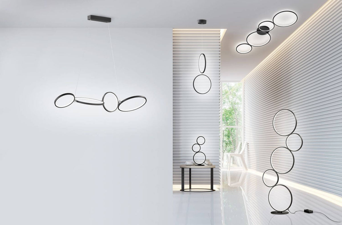 Lampadaire Rondo noir mat