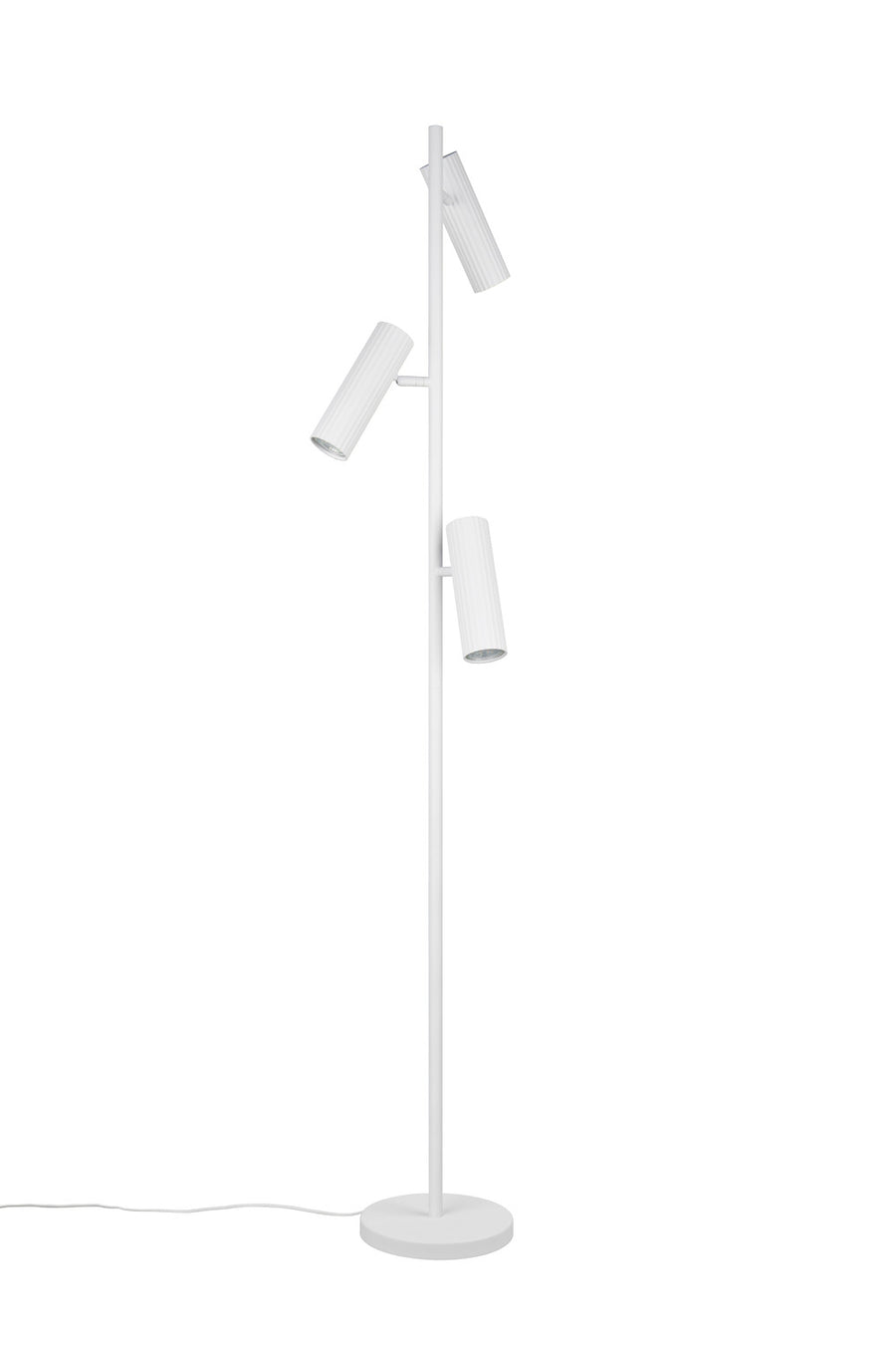 Vue de profil du luminaire, soulignant la finesse de la tige verticale.