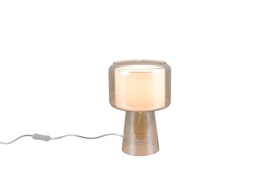 Lampe à poser Rocka ambrée, verre