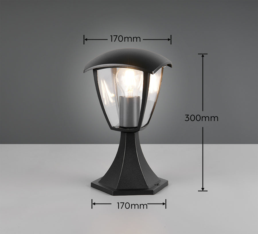 Schéma coté du luminaire indiquant 170 mm de large et 300 mm de haut