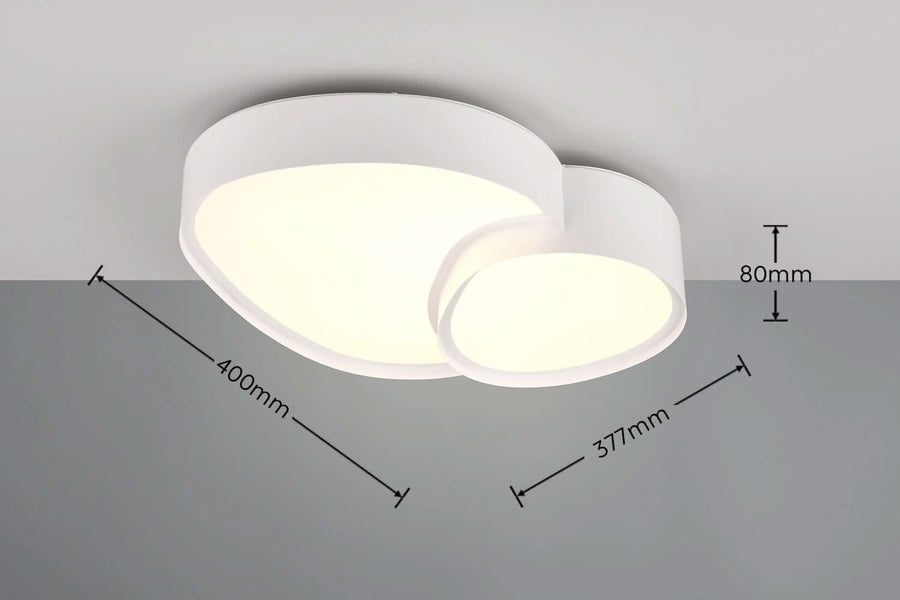 Plafonnier Rise blanc mat, L 43,5 cm