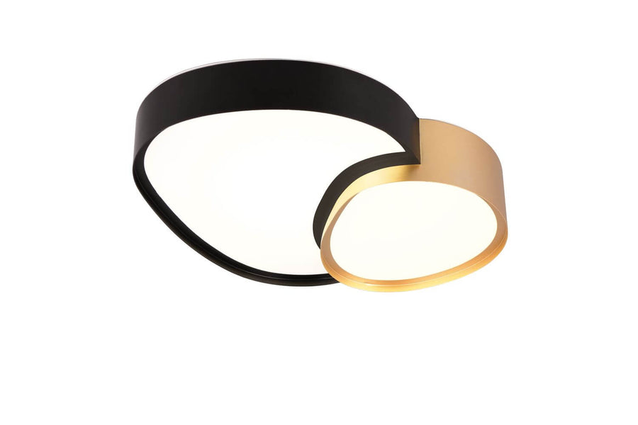 Plafonnier Rise noir et doré, L 43,5 cm