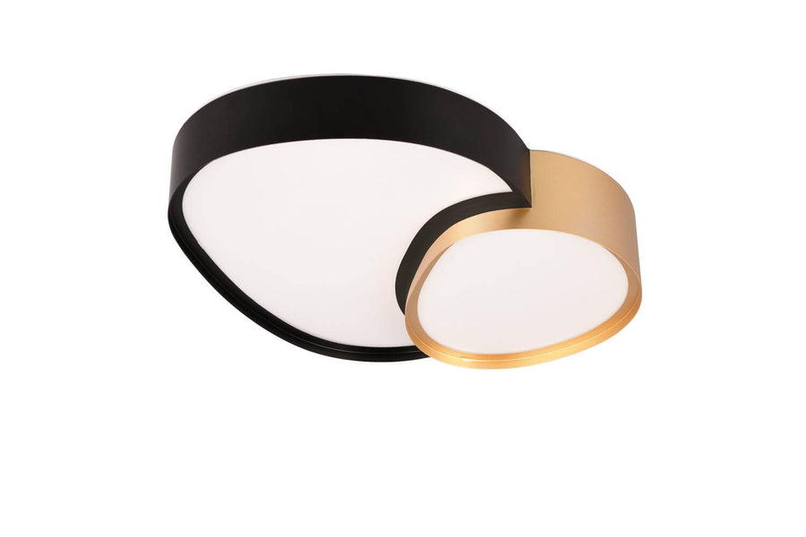 Plafonnier Rise noir et doré, L 43,5 cm
