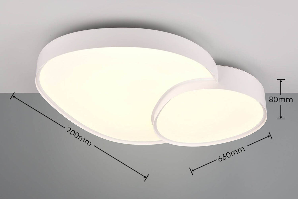 Plafonnier Rise blanc mat, L 77 cm