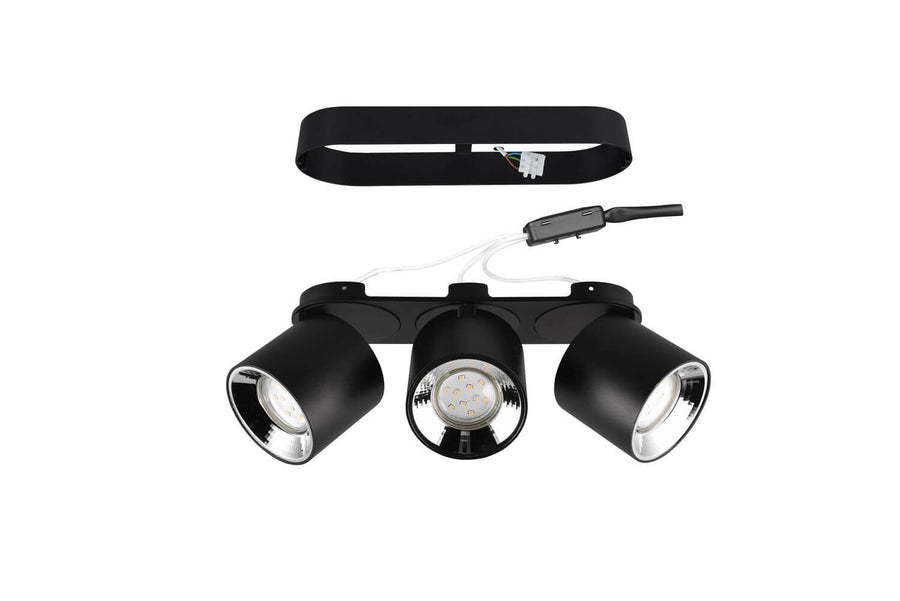 Plafonnier Guayana 3 lumières noir mat