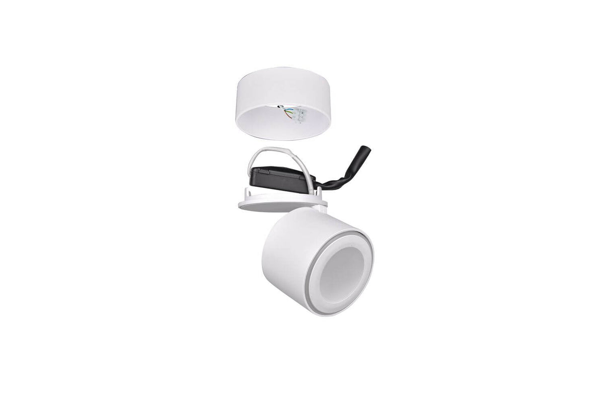 Plafonnier Taurus blanc mat, L 10,9 cm