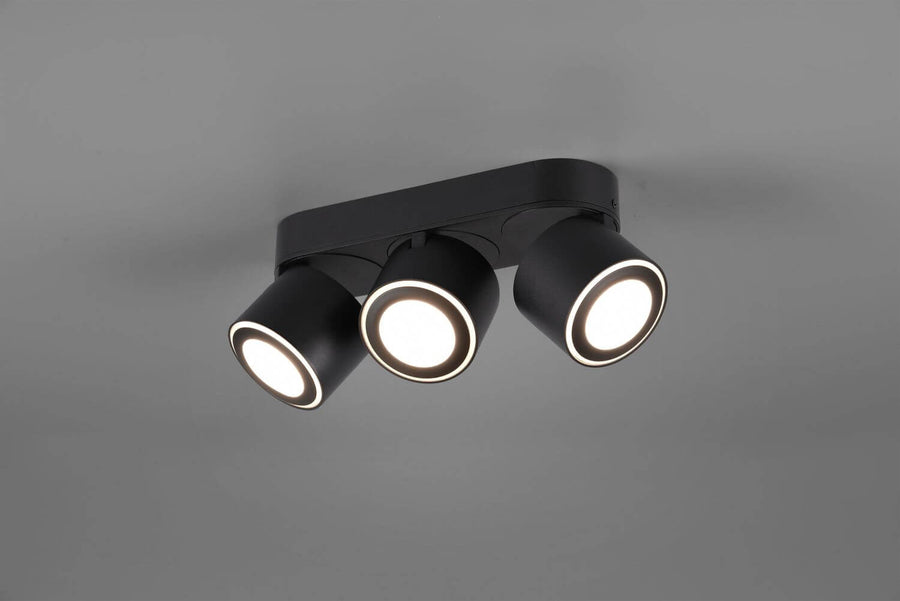 Plafonnier Taurus noir mat, L 27,3 cm