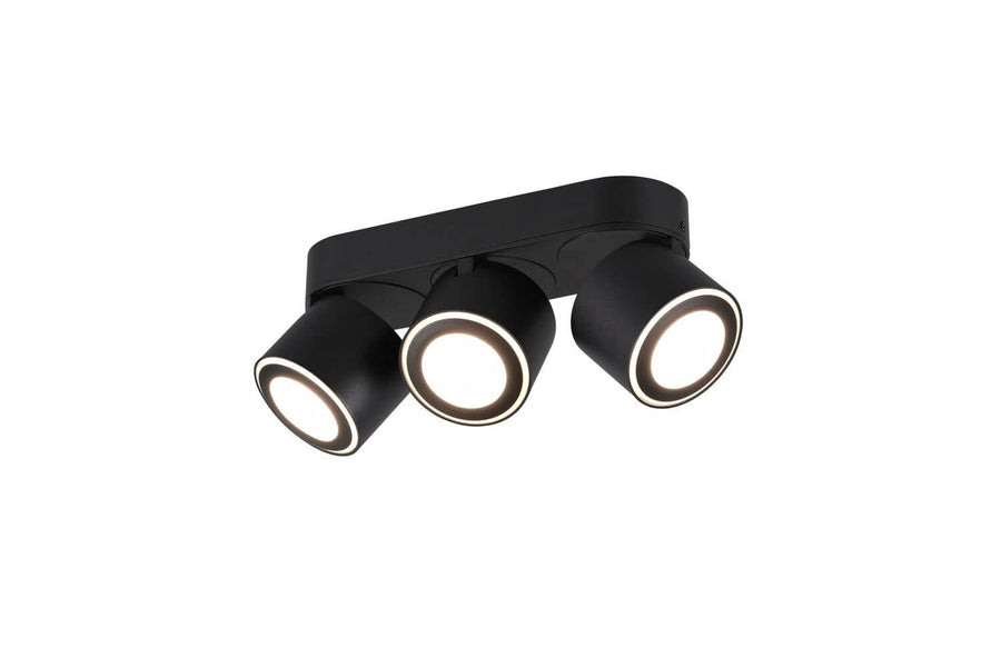Plafonnier Taurus noir mat, L 27,3 cm