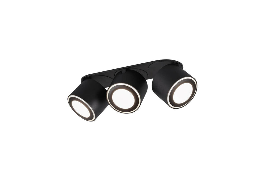Plafonnier Taurus noir mat, L 27,3 cm
