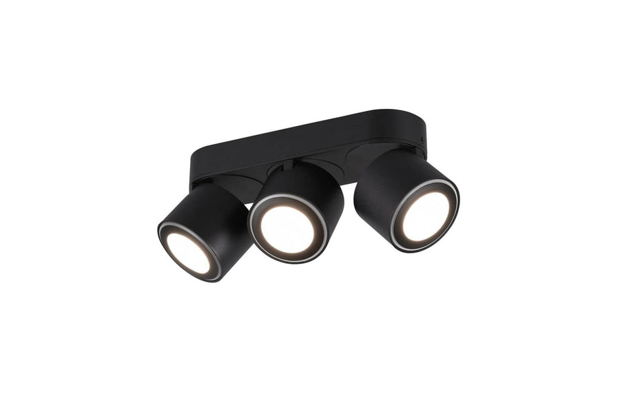 Plafonnier Taurus noir mat, L 27,3 cm