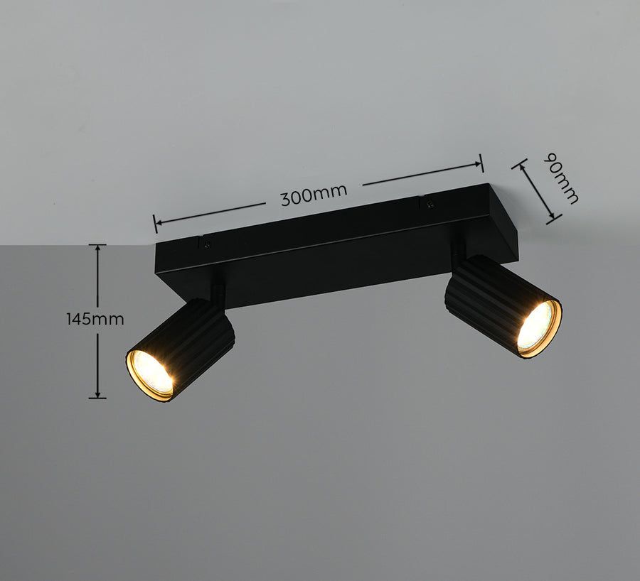 Spot Soka 2 lumières noir mat
