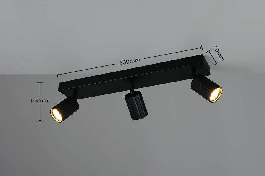Spot Soka 3 lumières noir mat