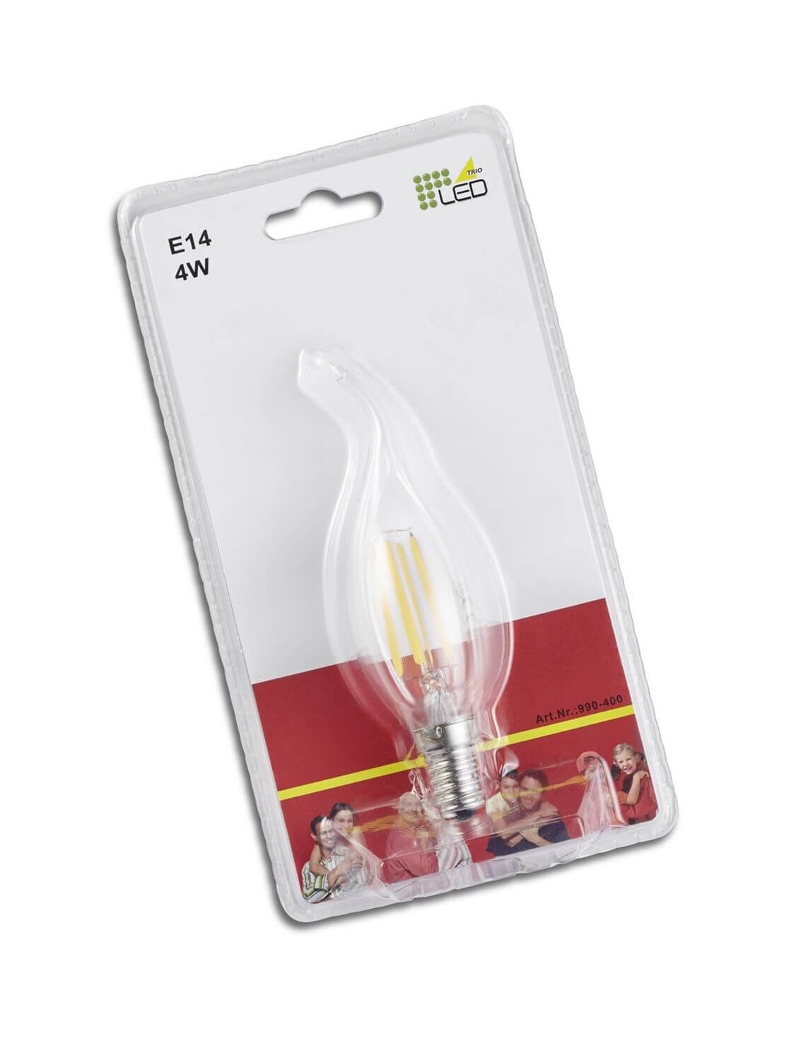 Ampoule LED E14 flamme transparente, 4 W | Trio (990-400)