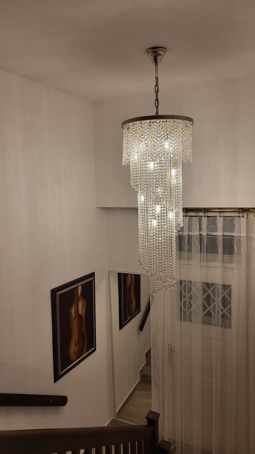 TX514000013 spiral crystal pendant light
