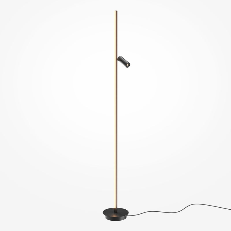 Thin black floor lamp