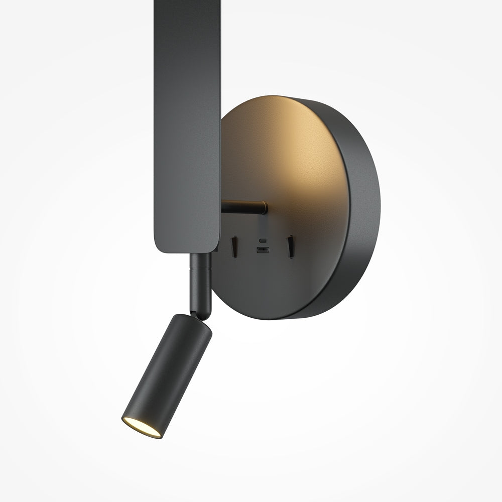 Détail du socle avec ports USB et tête de lecture orientable éclairée