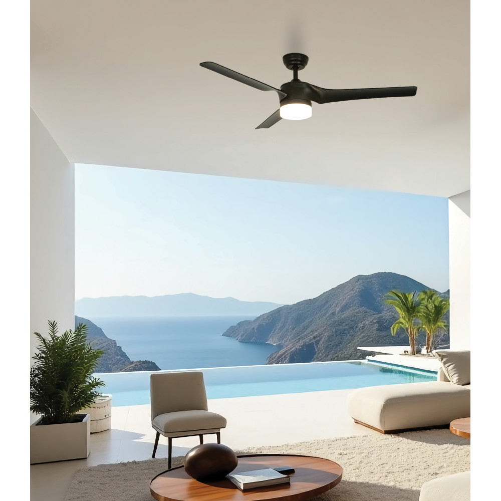 Ventilateur ZAMBELIS D1520 avec Telecommande DESIGN Noir Mat 23004