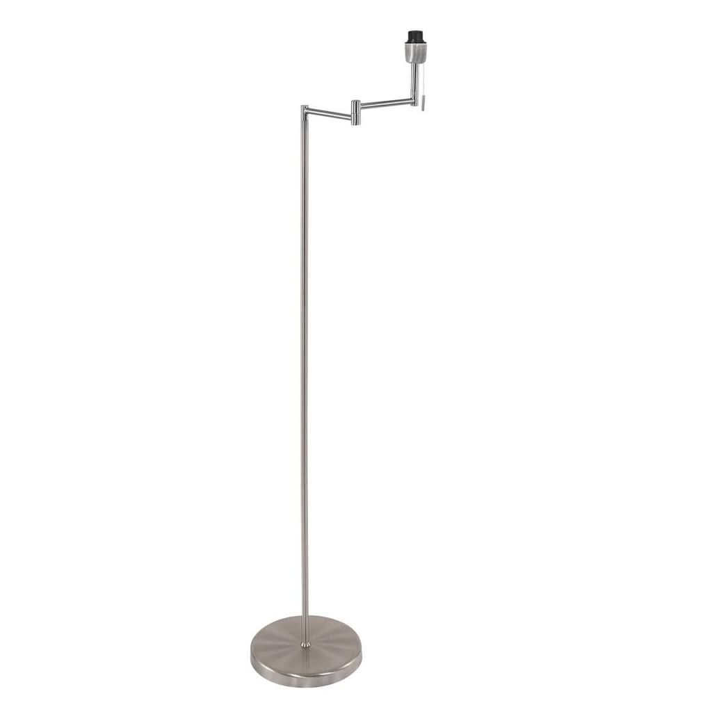 Lampadaire acier brossé Bella, bras orientable replié vers le centre