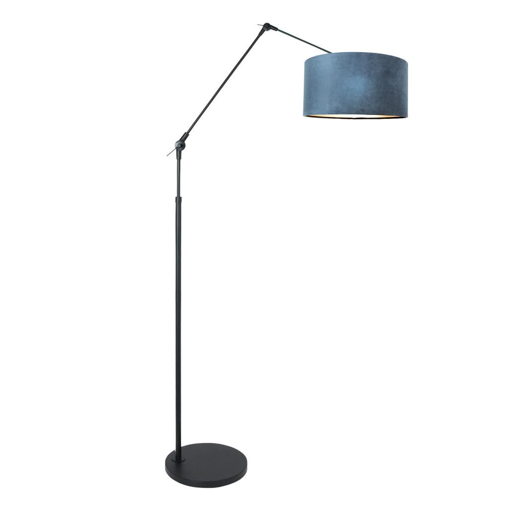 Lampe sur pied Prestige Chic 7395ZW+K1068ZS Noir-Velours Bleu | Designix - - https://designix.fr