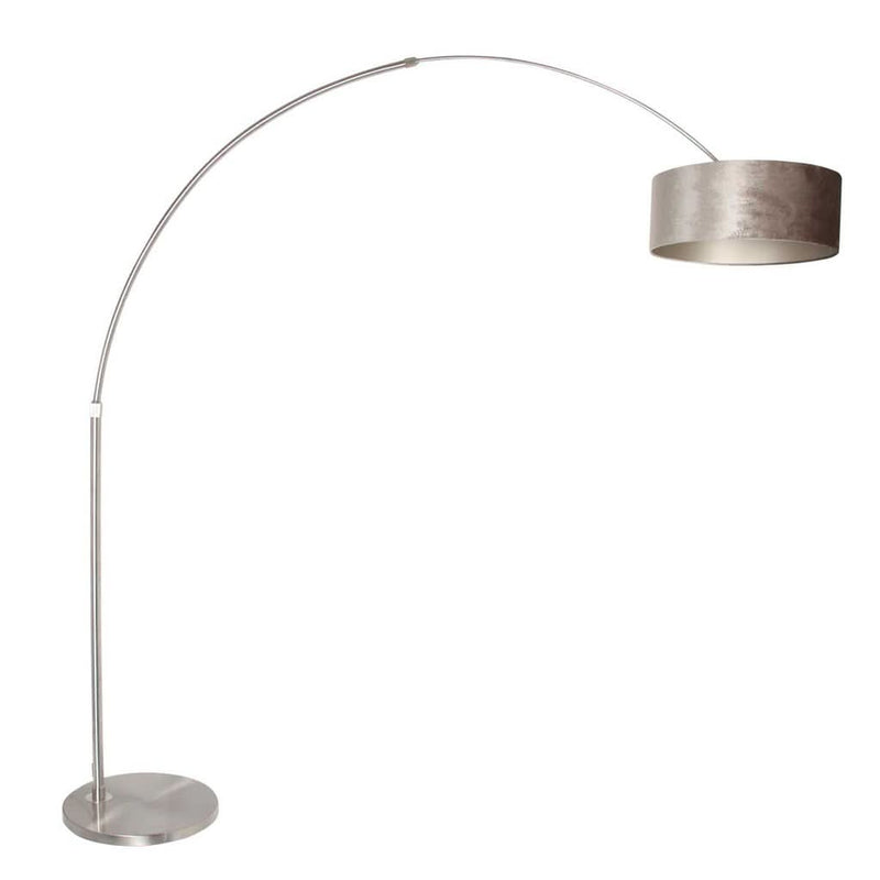 Silver Velvet Arc Floor Lamp