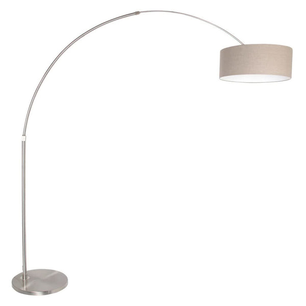 Gray Linen Steel Floor Lamp