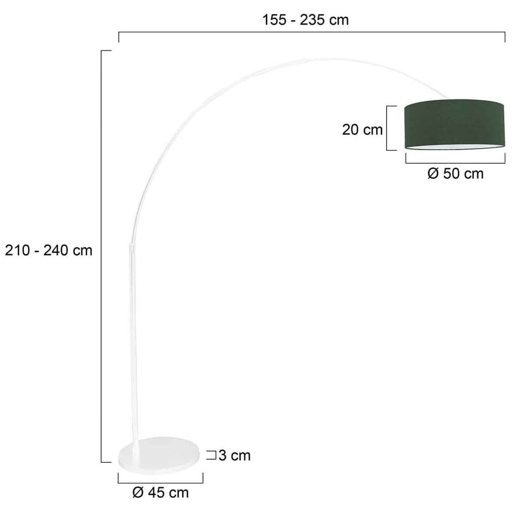 Lampe de sol Sparkled Light 7268W+K1066VS Blanc-Velours Vert | Designix - - https://designix.fr
