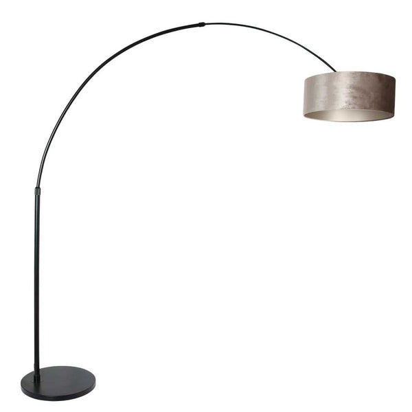 Silver Black Velvet Floor Lamp