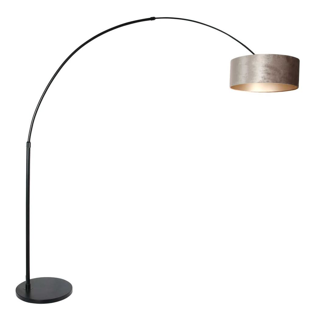 Silver Black Velvet Floor Lamp