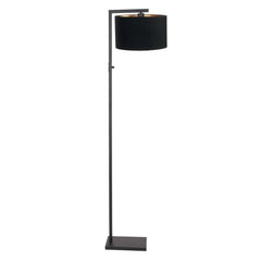 Black Floor Lamp With Linen Lampshade