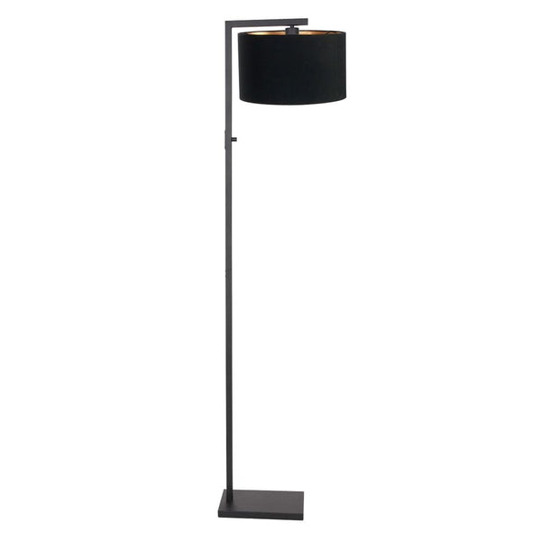 Black Floor Lamp With Linen Lampshade