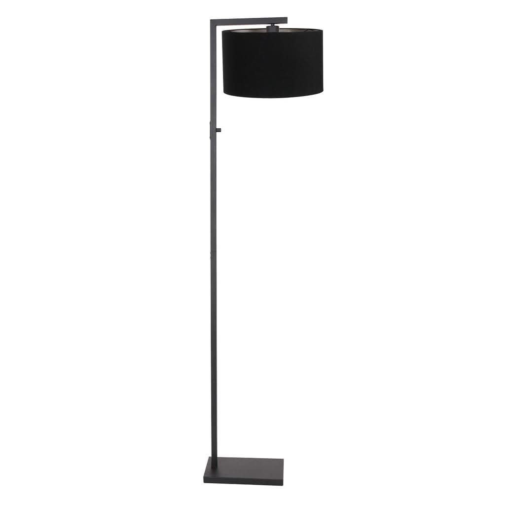 Black Floor Lamp With Linen Lampshade