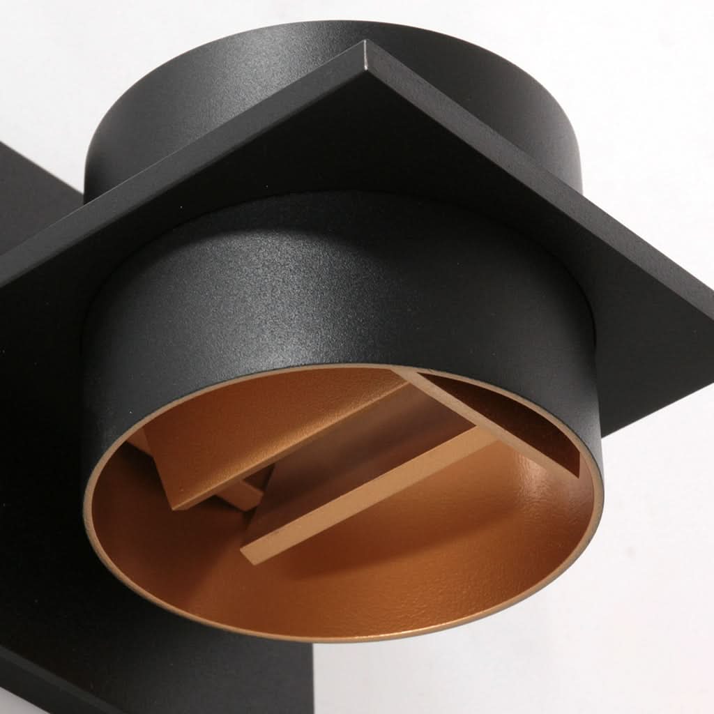 Black and gold wall lamp, cylinder shade with dimmer | Muro