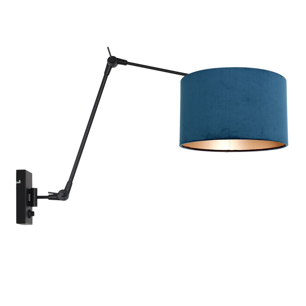 Prestige Chic Black Velvet Wall Lamp