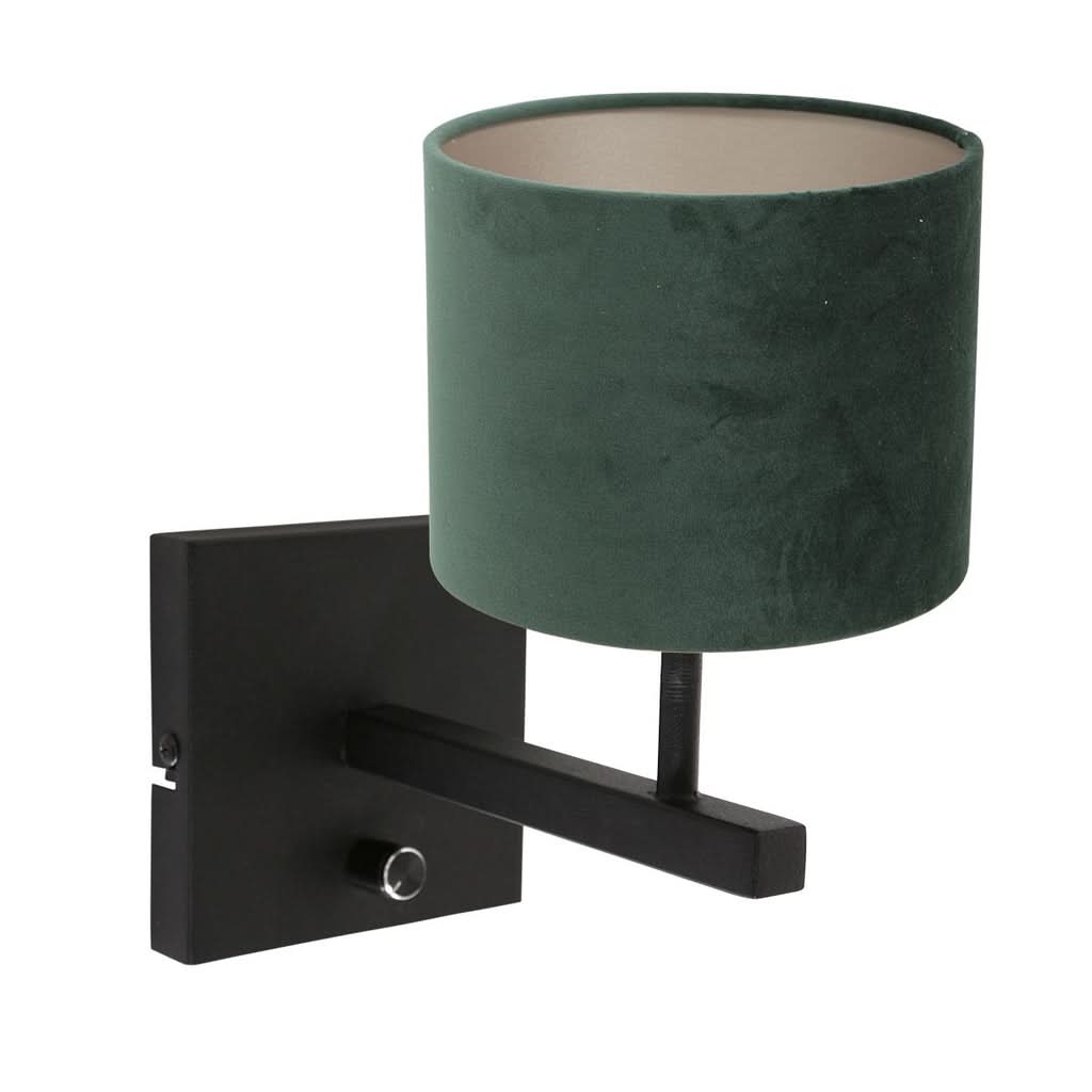 Black and Green Velvet Wall Lamp