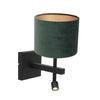 Green Velvet Black Wall Lamp
