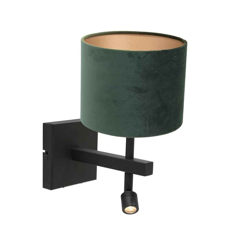 Green Velvet Black Wall Lamp