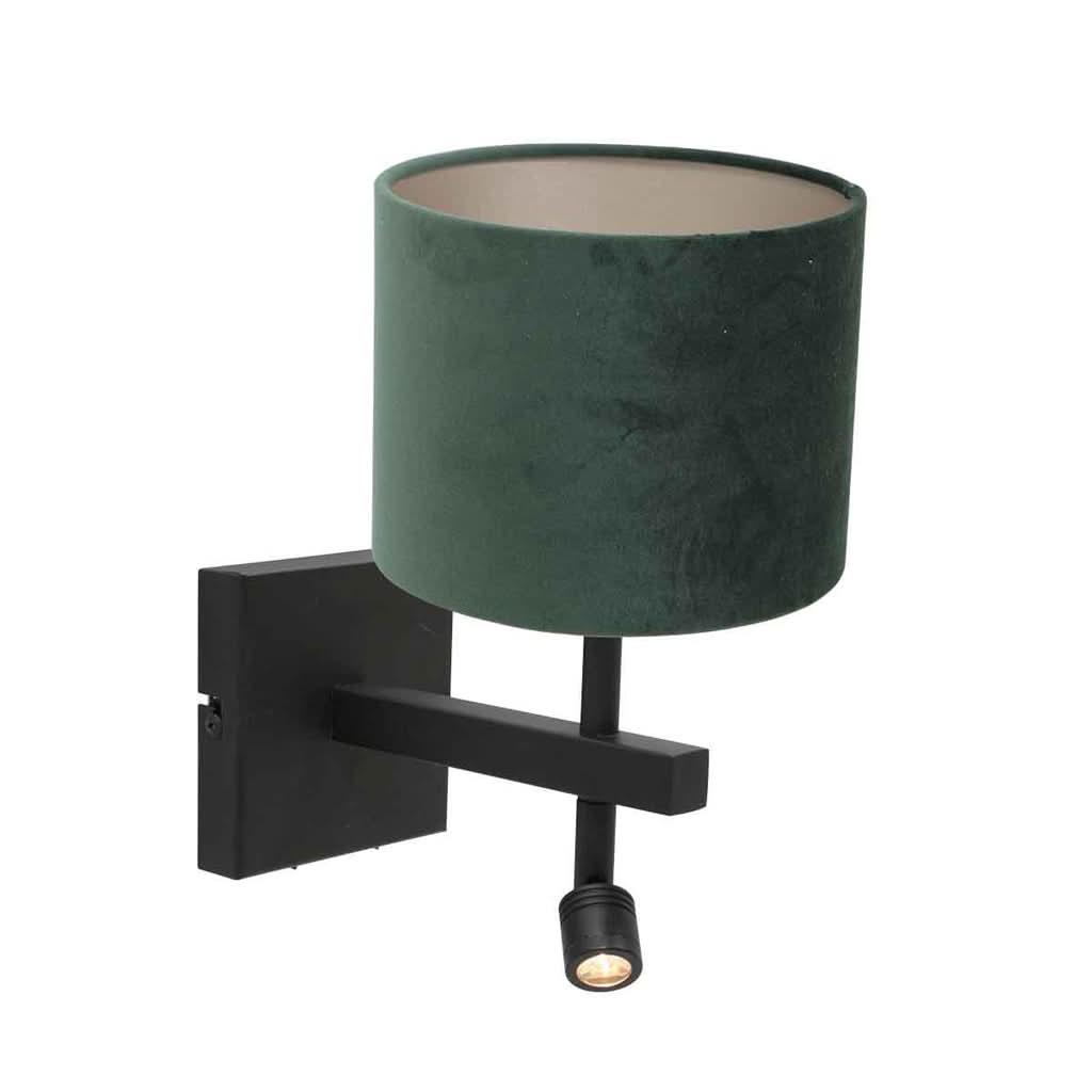 Green Velvet Black Wall Lamp