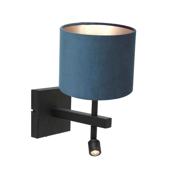 Blue Velvet Black Wall Lamp