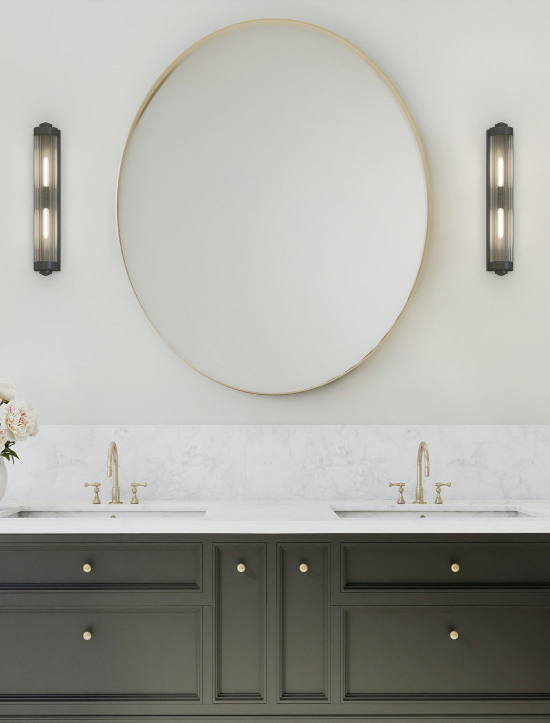 Applique murale Fumi, verre, IP44