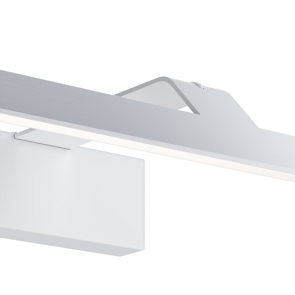 Détail rapproché de la finition blanche et du bandeau lumineux