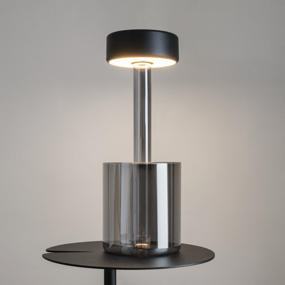 AI Collaboration Gray bedside lamp