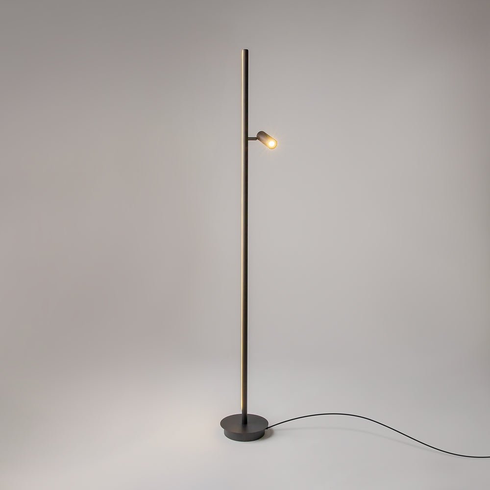 Thin black floor lamp