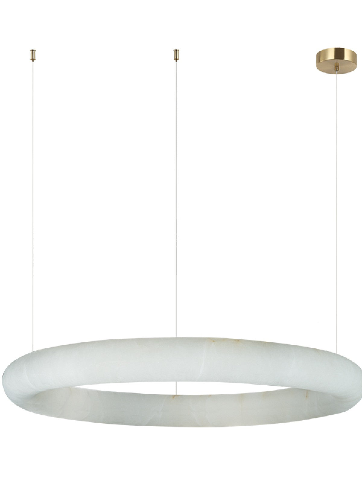 Suspension ronde ZAMBELIS D64cm 45W DESIGN Albatre-Bronze