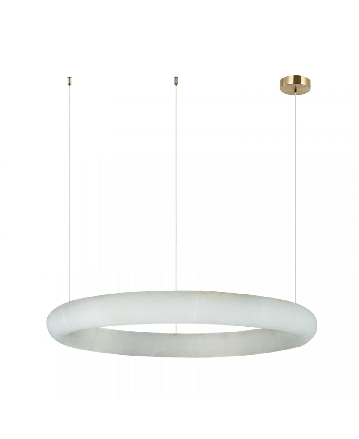 Suspension ZAMBELIS D640 45W Dimmable DESIGN Albatre Blanc et Laiton 2544