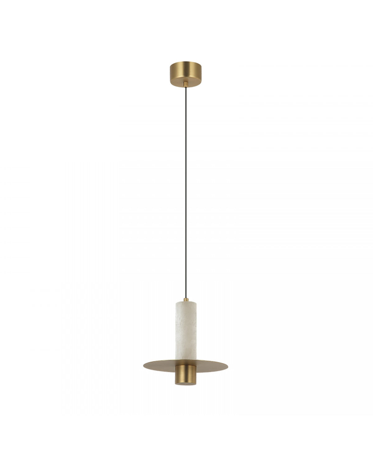 Suspension ZAMBELIS D200 7W Dimmable DESIGN Albatre Blanc et Laiton 2549