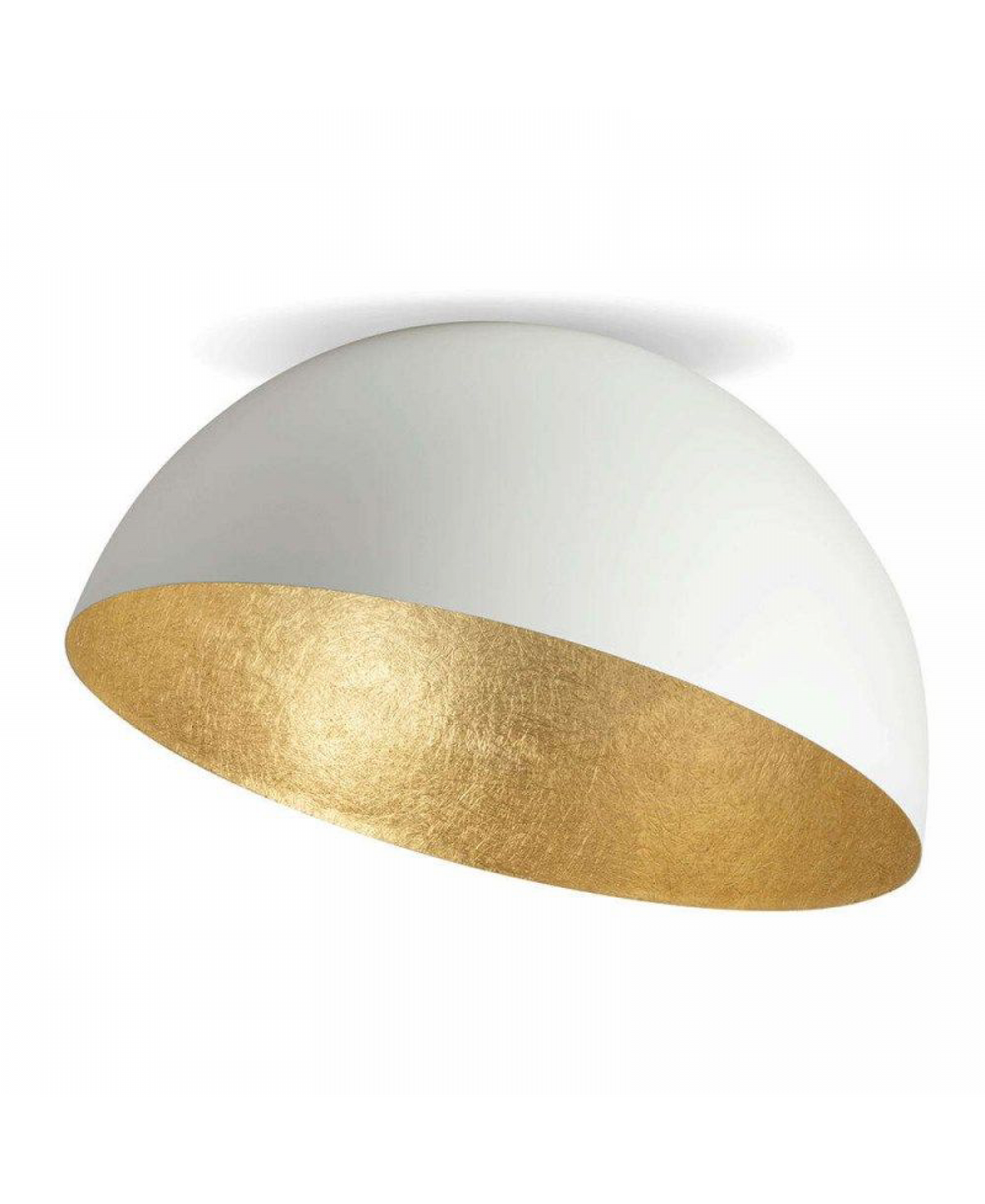 Plafonnier ZAMBELIS D700 E27 DESIGN Blanc Mat et Dore 23260