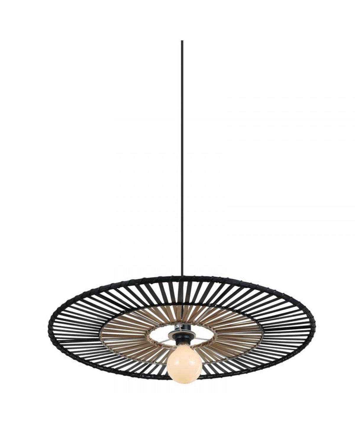 Suspension ZAMBELIS D400 E27 DESIGN Bambou Noir Sans Source 19105