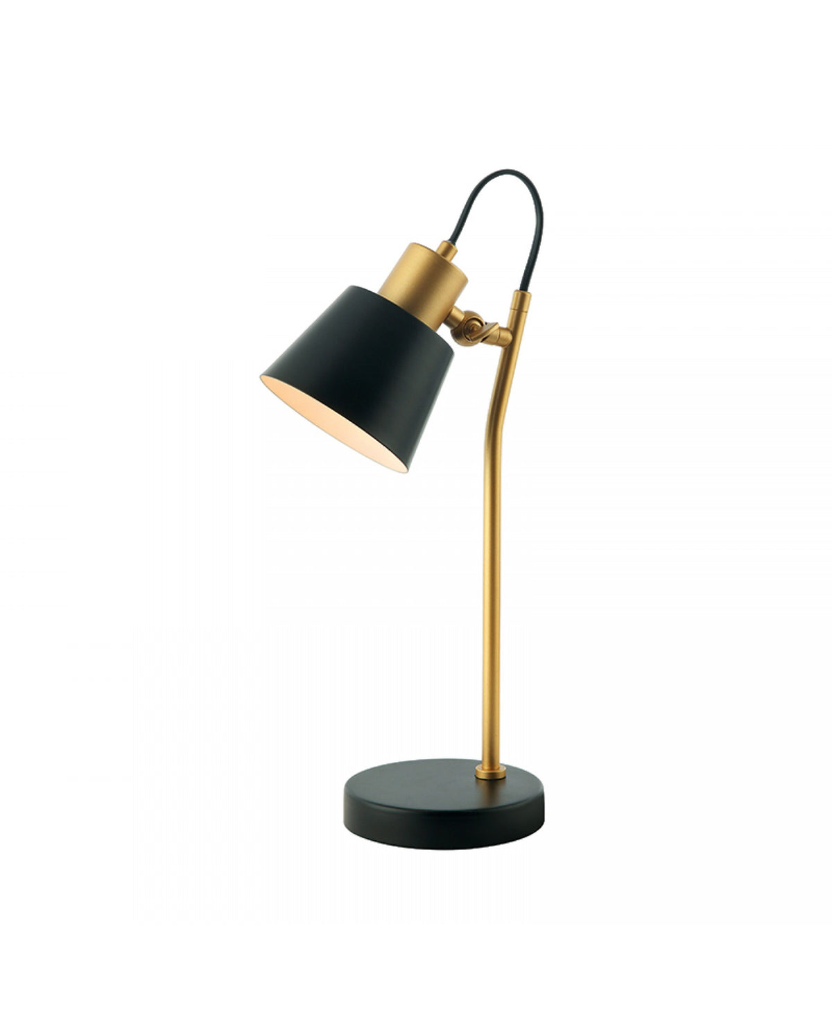 Lampe sur table ZAMBELIS D130 E14 DESIGN Noir Mat et Dore Mat Sans Source 20217