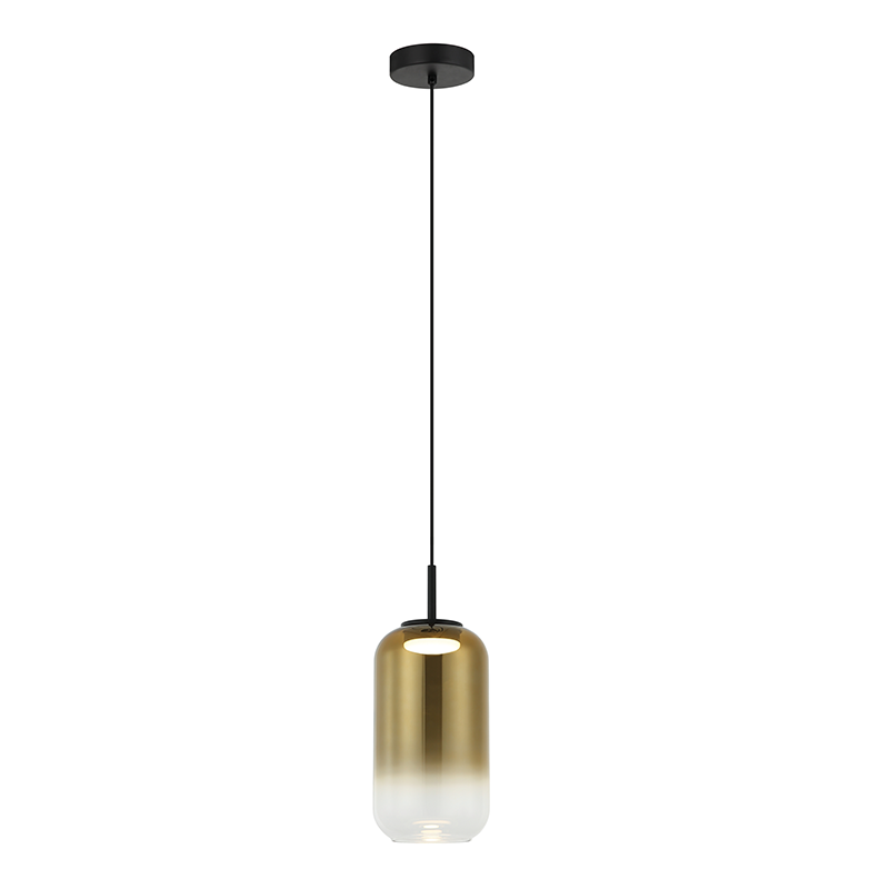Suspension ZAMBELIS D150 12W DESIGN Noir Mat et Dore 23218